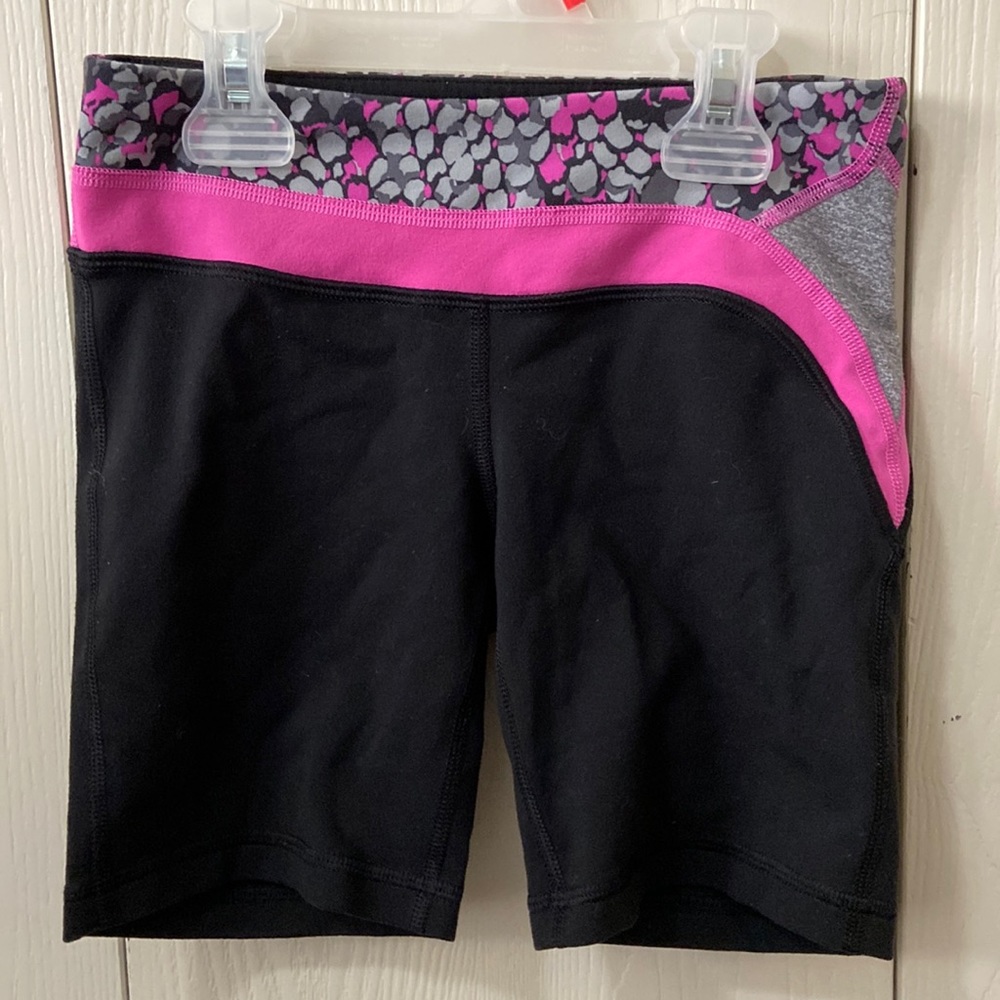 Ivivva Black, Grey & Fuchsia Long Exercise Shorts